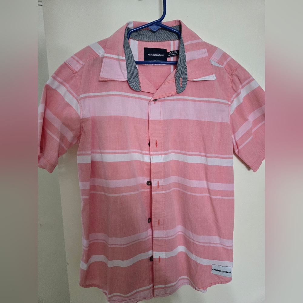 Calvin Klein Jeans Pink Casual Button Down Shirt